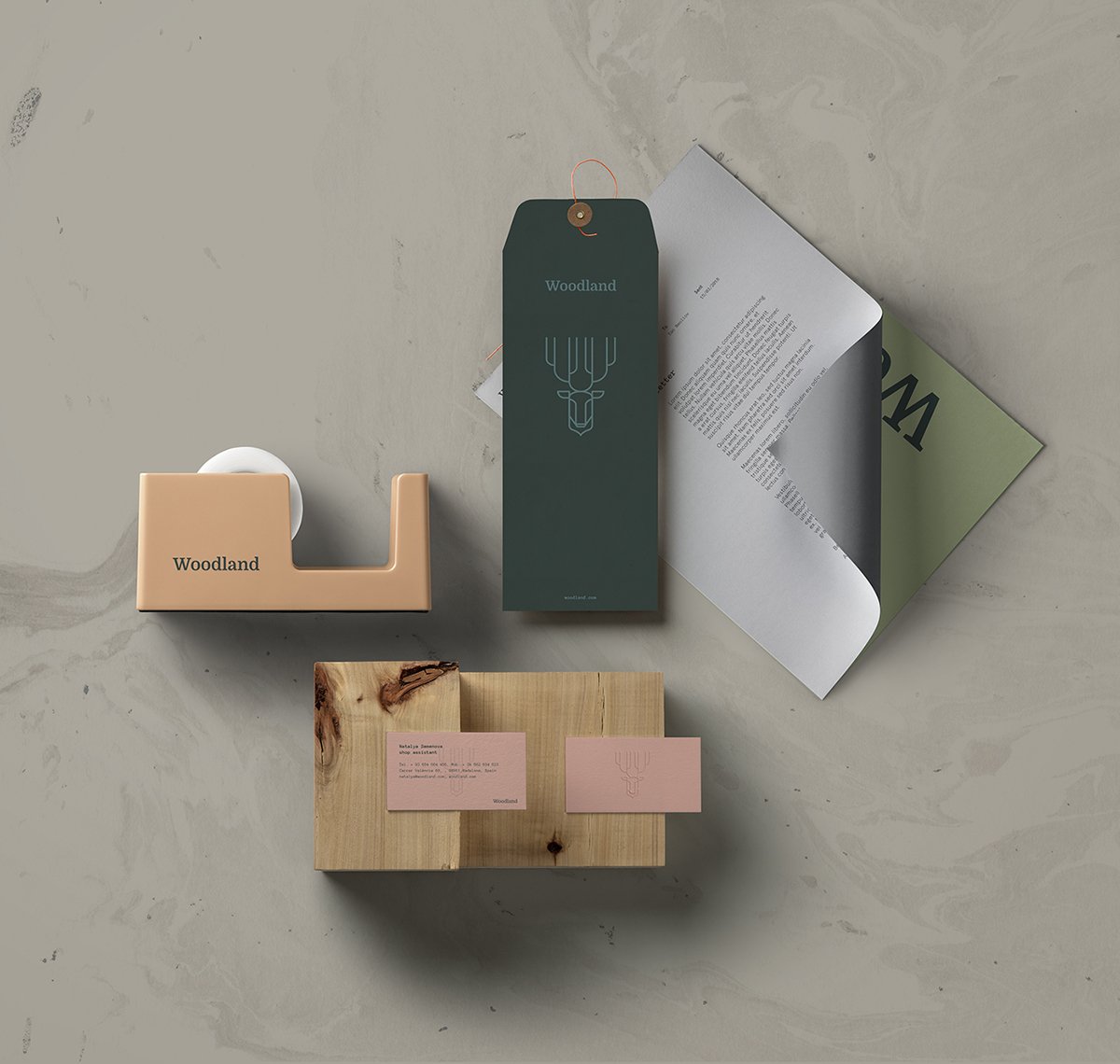 Woodland手工木制品品牌vi設計欣賞，手工木制品品牌，手工木制品品牌vi設計，家具品牌vi設計，家具品牌視覺形象識別設計，深圳vi設計，深圳品牌視覺形象識別設計，左右格局