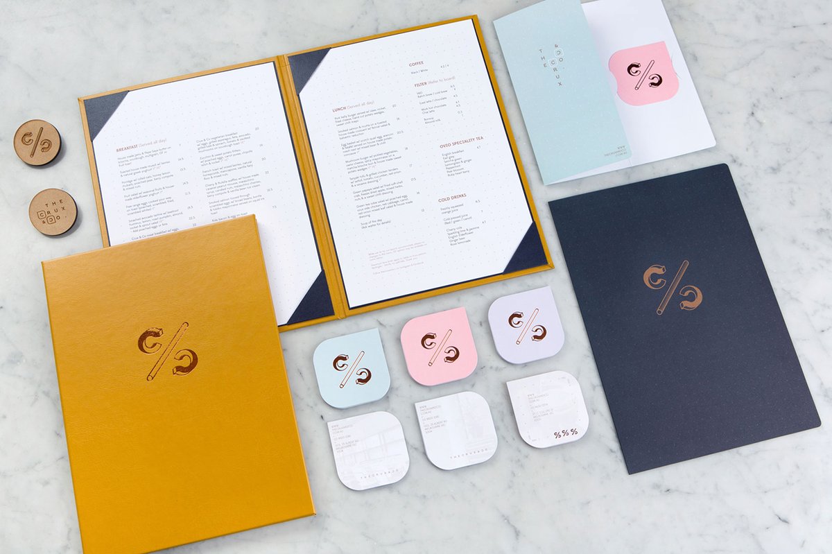 Crux & Co餐飲店品牌vi設計和logo設計——字母組合的標志設計，vi設計，餐飲vi設計，餐飲品牌vi設計，logo設計，品牌標識vi設計，品牌vi設計，品牌策劃，深圳vi設計，左右格局