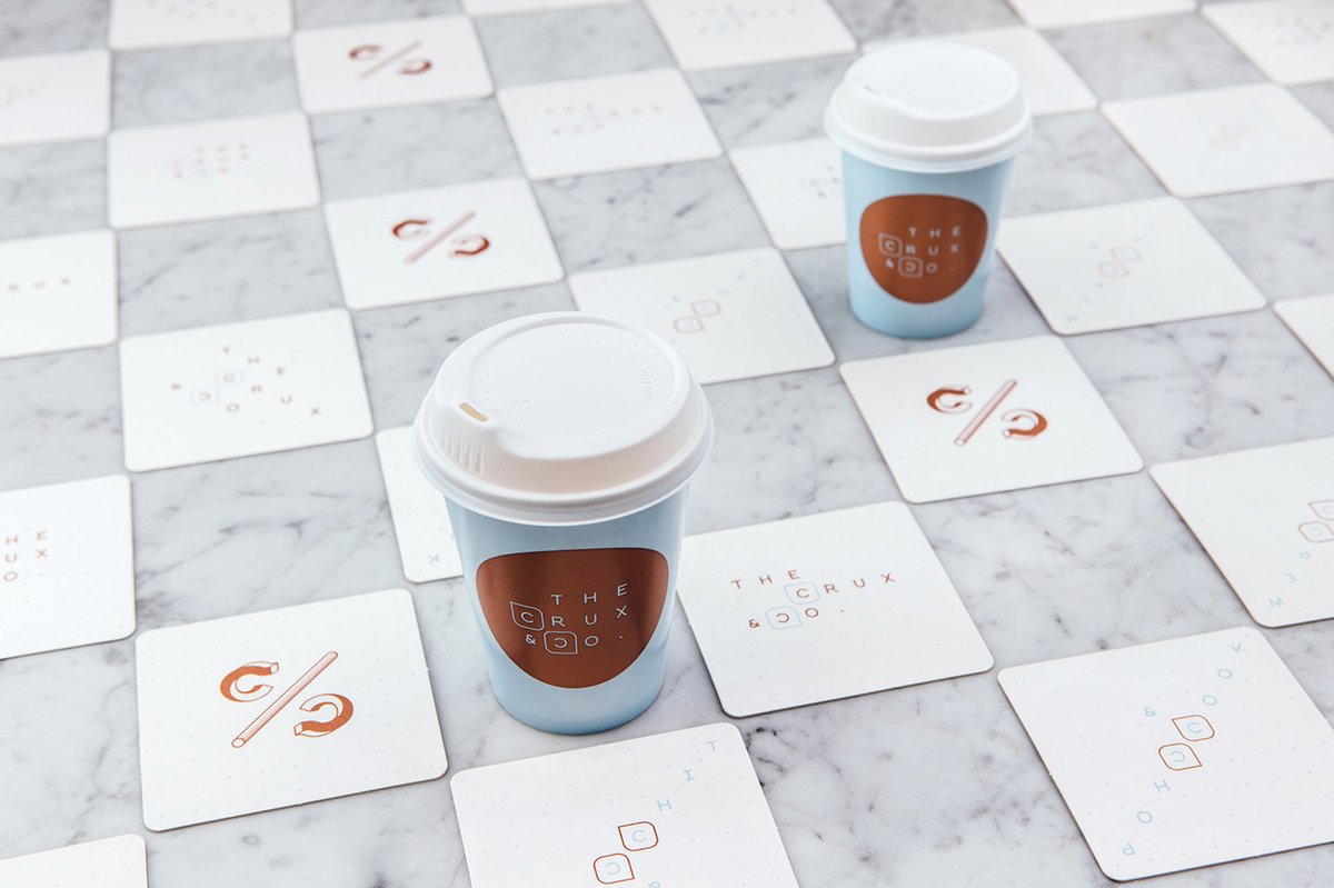 Crux & Co餐飲店品牌vi設計和logo設計——字母組合的標志設計，vi設計，餐飲vi設計，餐飲品牌vi設計，logo設計，品牌標識vi設計，品牌vi設計，品牌策劃，深圳vi設計，左右格局