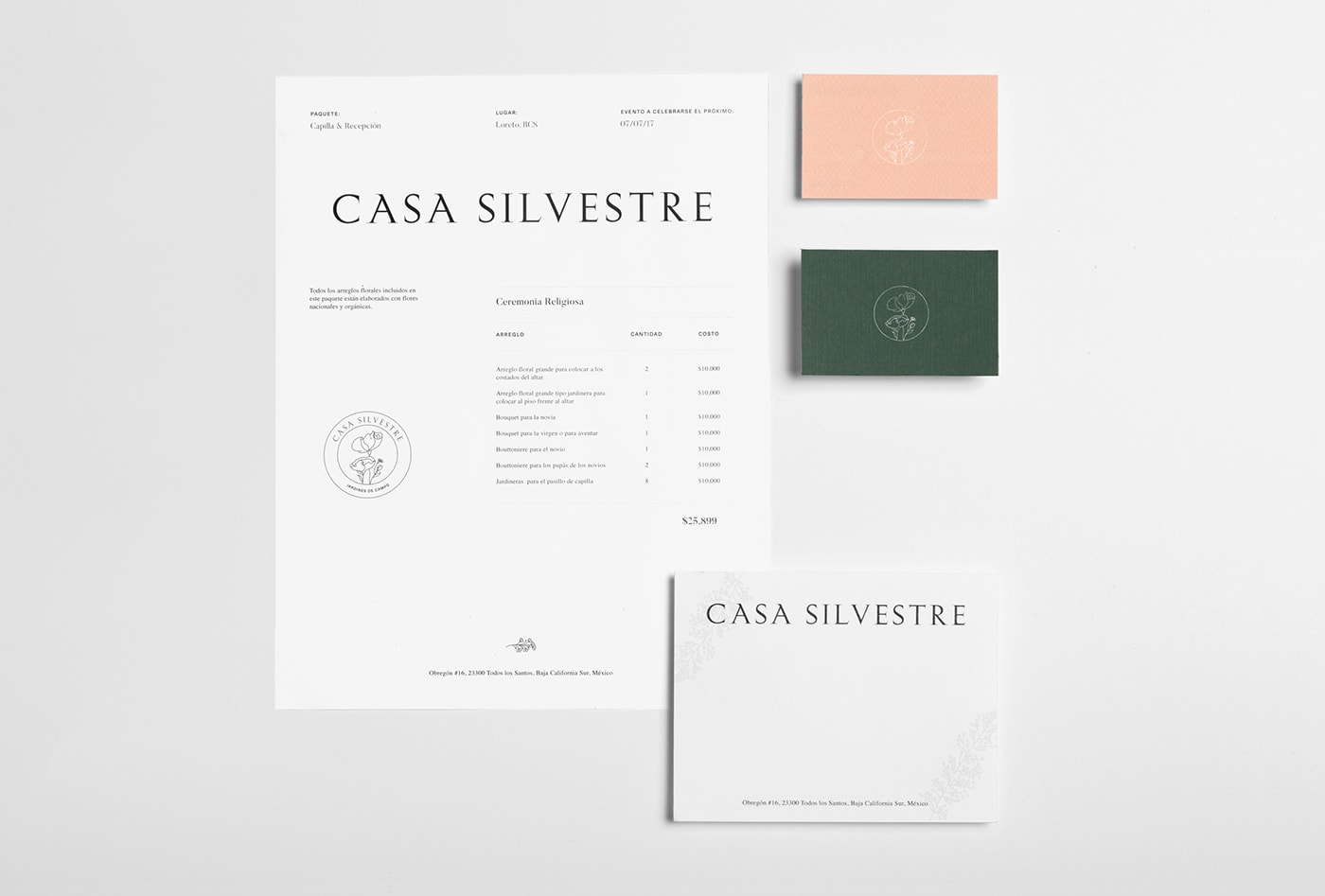 Casa Silvestre浪漫花店品牌logo設(shè)計(jì)與VI視覺(jué)設(shè)計(jì)，酒店VI設(shè)計(jì)，品牌視覺(jué)設(shè)計(jì)，企業(yè)VI設(shè)計(jì)，深圳VI設(shè)計(jì)，左右格局
