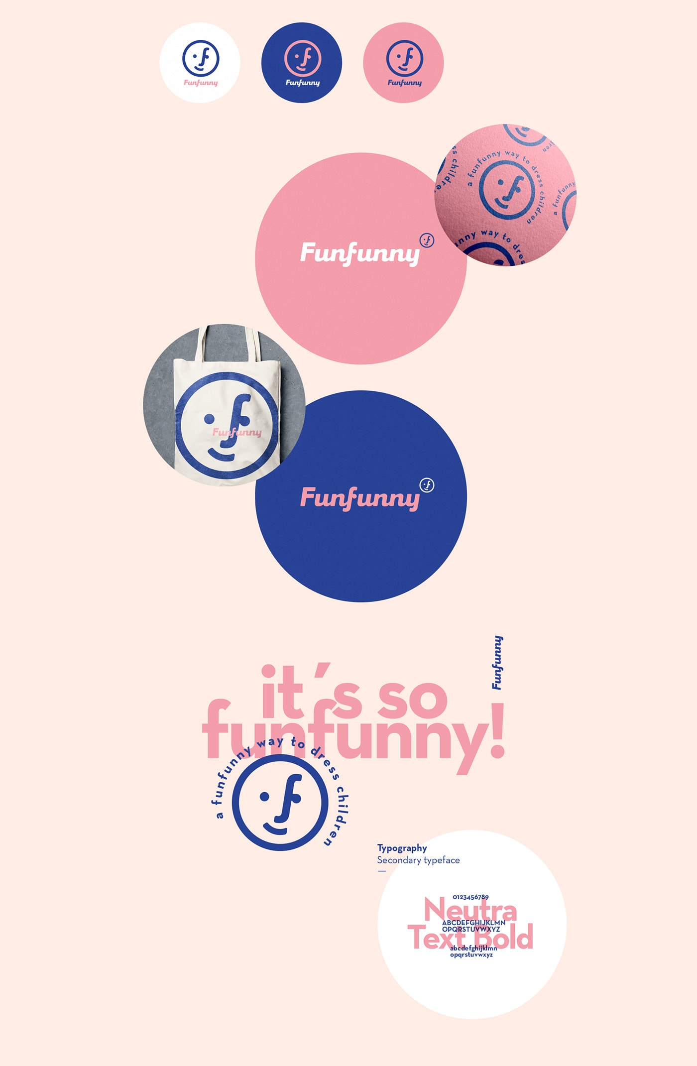 Funfunny兒童時裝品牌策劃和品牌logo設(shè)計案例，服裝VI設(shè)計，兒童時裝品牌設(shè)計，深圳品牌策劃，深圳VI設(shè)計，左右格局
