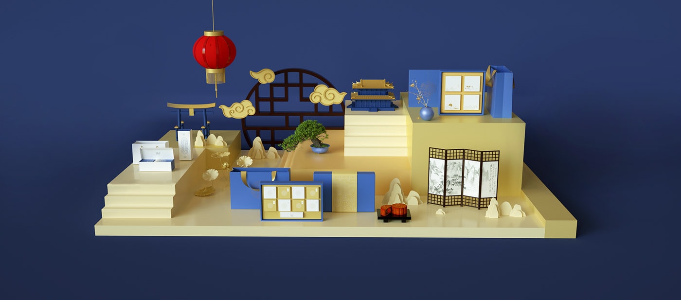 精品越南傳統(tǒng)月餅品牌VI設(shè)計——創(chuàng)意插畫包裝設(shè)計，食品VI設(shè)計，食品包裝設(shè)計，深圳VI設(shè)計，左右格局